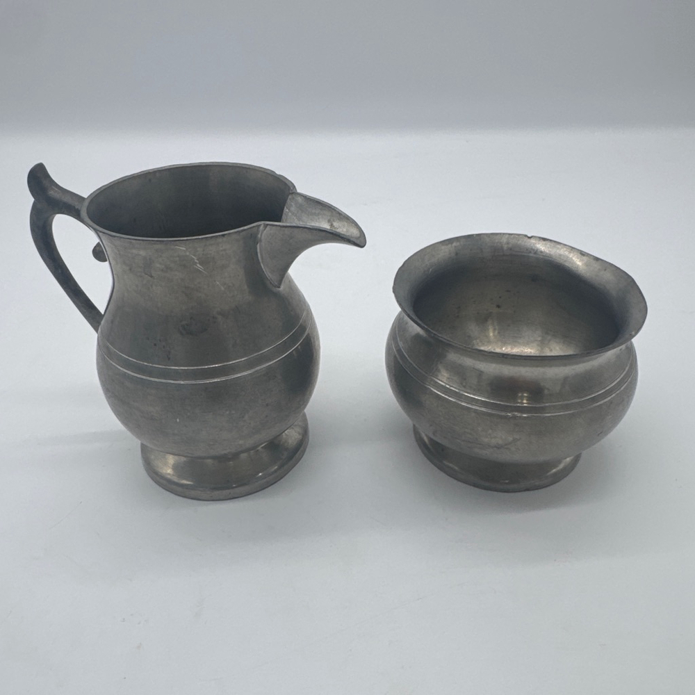 Woodbury Pewterers Silver Creamer & Sugar Serveware